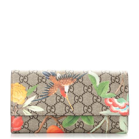 Beige Gucci Tian continental wallet .